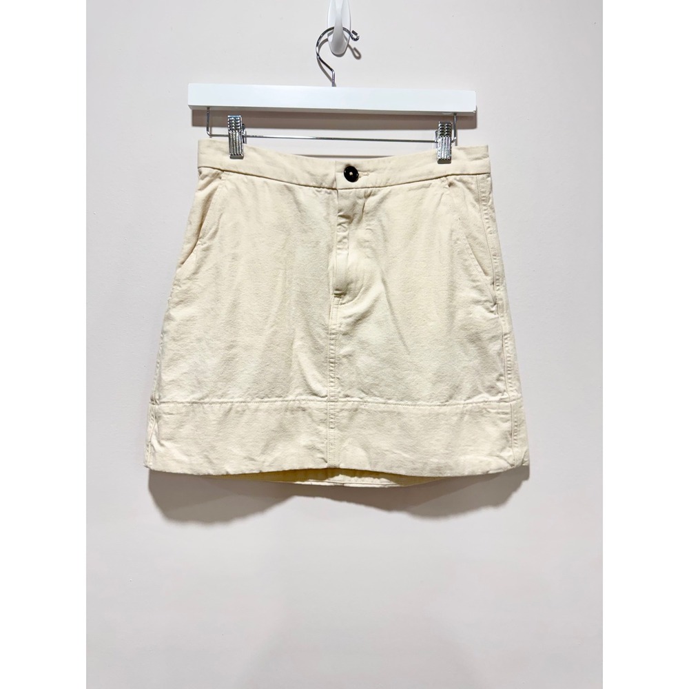 Everlane Cotton Canvas Mini Skirt Bone White Cream Size 4